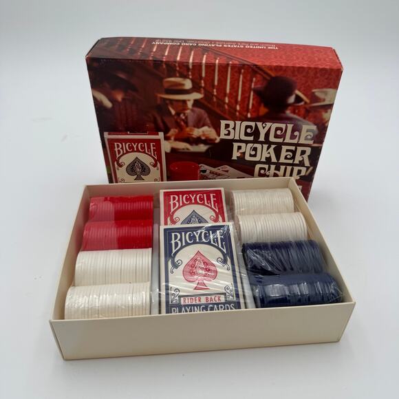 Vintage Sealed Bicycle Poker Chip and Card Set 1980's NOS Never Opened - Picture 2 of 8